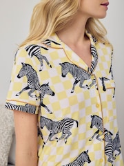 Chelsea Peers Limoncello Zebra Print Short Pyjamas Set - صورة 6 من 6