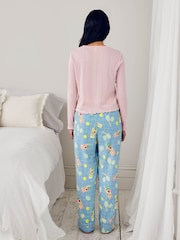 Chelsea Peers Blue Pointelle & Cotton Ace & Ice Print Long Pyjamas Set - Image 4 of 5