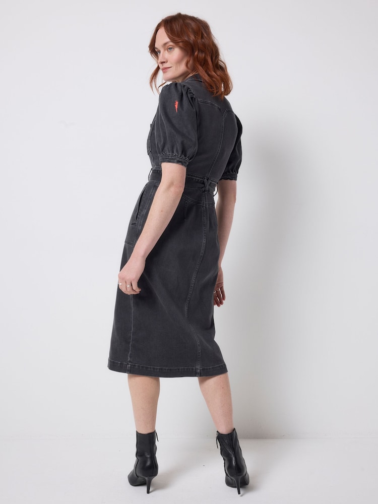 SCAMP & DUDE Denim-Kleid mit durchgehendem Reißverschluss und Kragen - Bild 2 von 3