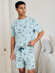 Chelsea Peers Green Weekend Club Print Short Pyjamas Set - Image 2 of 6