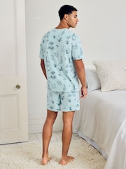 Chelsea Peers Green Weekend Club Print Short Pyjamas Set - Image 4 of 6