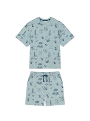 Chelsea Peers Green Weekend Club Print Short Pyjamas Set - Image 6 of 6
