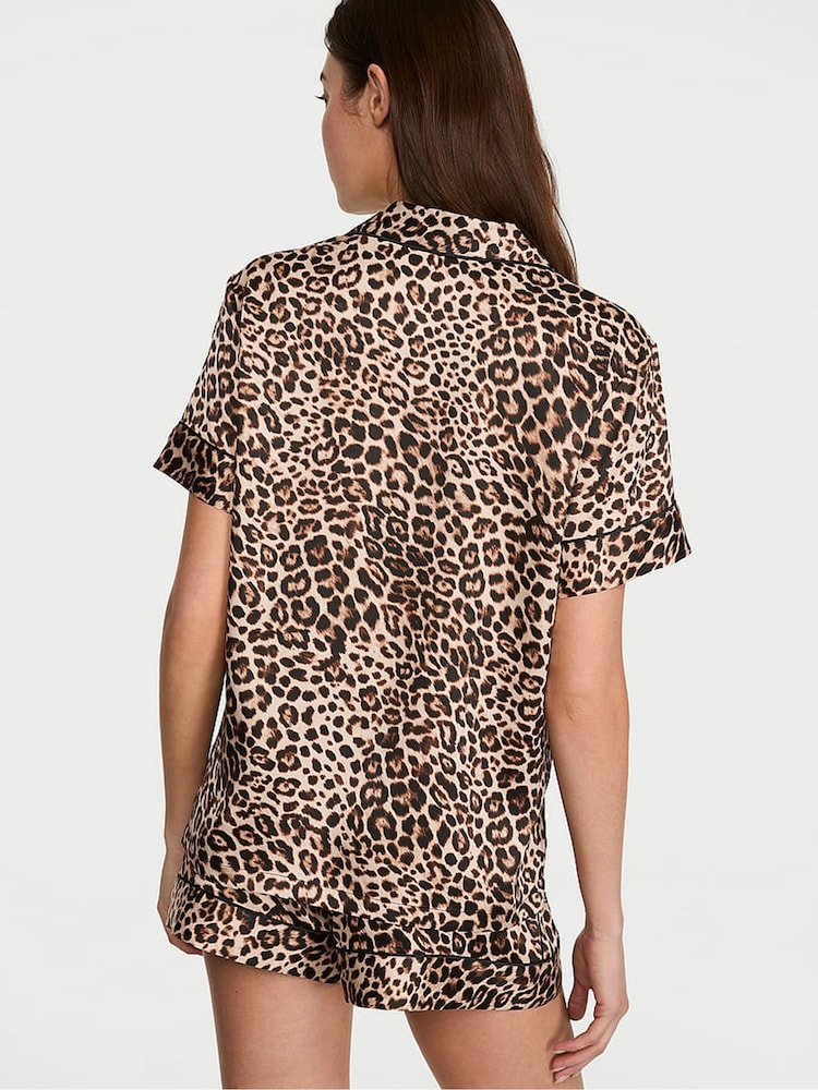Victoria's Secret Leopard Brown Satin Short Pyjamas Set - Image 2 of 3 Victoria's Secret Leopard Brown Satin Short Pyjamas Set - Image 2 of 3