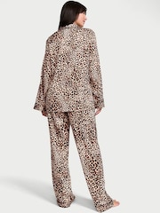 Victoria's Secret Leopard Brown Satin Long Pyjamas Set - Image 2 of 3