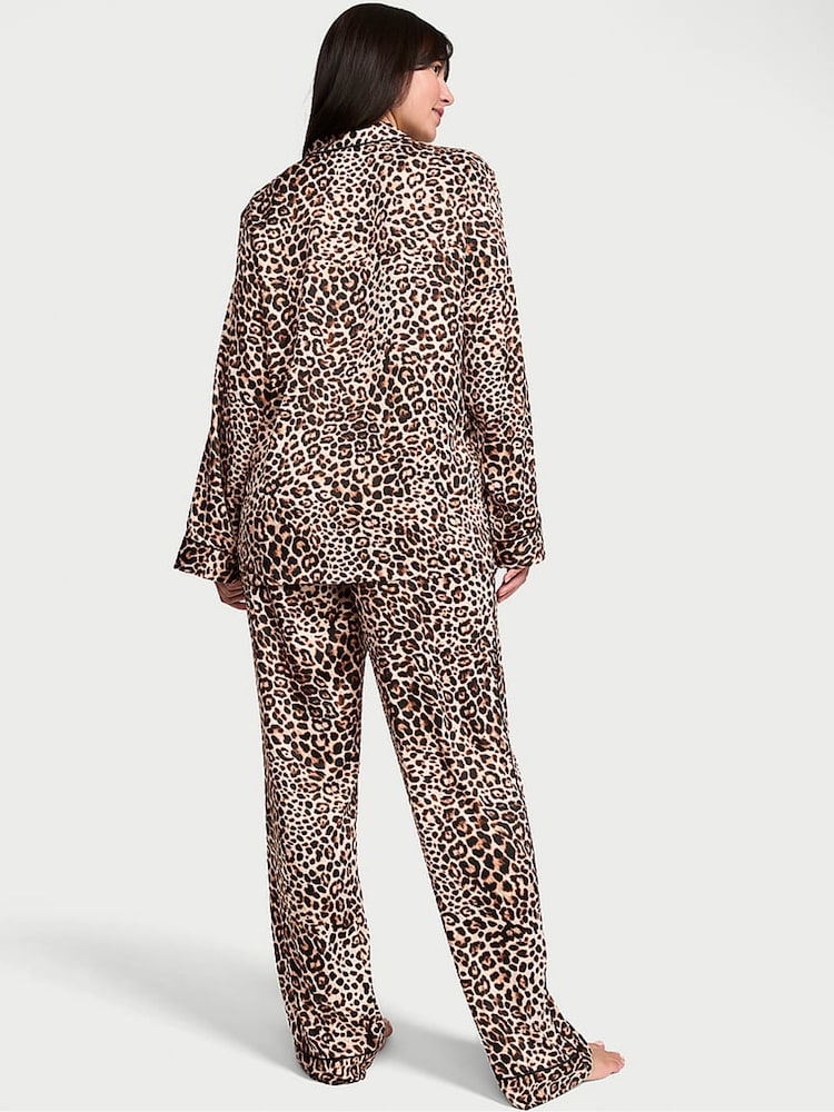 Victoria's Secret Leopard Brown Satin Long Pyjamas Set - Image 2 of 3