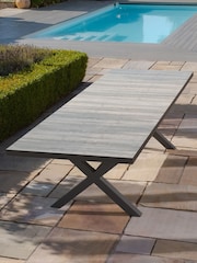 Maze Charcoal Grey Vienna Rectangular Extending Garden Dining Table - Image 1 of 6