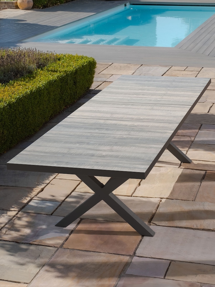 Maze Charcoal Grey Vienna Rectangular Extending Garden Dining Table - Image 1 of 6