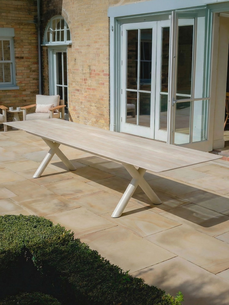 Maze Latte Brown Maxin 8 -12 Seater Extending Garden Dining Table - Image 1 of 5 Maze Latte Brown Maxin 8 -12 Seater Extending Garden Dining Table - Image 1 of 5