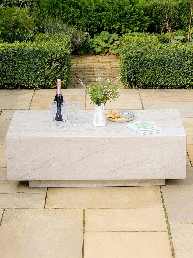 Maze Stone Natural Rectangular Sintered Garden Coffee Table - Image 1 of 5