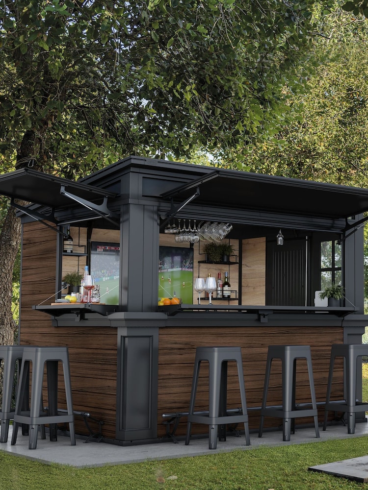 Keter Grey Signature Rosewood Garden Bar Shed - Image 1 of 6 Keter Grey Signature Rosewood Garden Bar Shed - Image 1 of 6