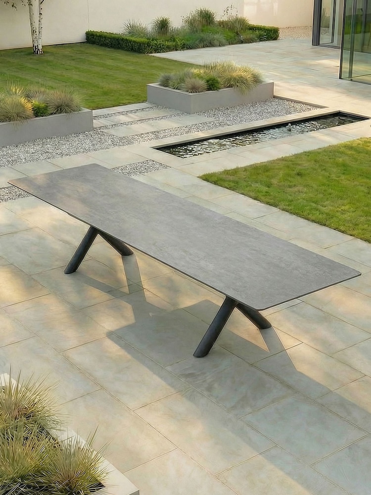 Maze Charcoal Grey Maxin 8 -12 Seater Extending Garden Dining Table - Image 1 of 6 Maze Charcoal Grey Maxin 8 -12 Seater Extending Garden Dining Table - Image 1 of 6