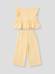 Angel & Rocket Yellow Lottie Gingham Top And Cropped Trousers - Image 2 of 2