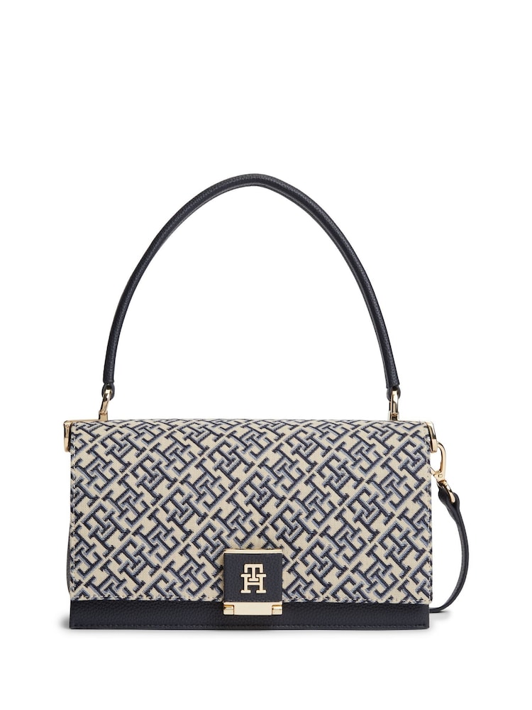 Tommy Hilfiger Blue Monogram Jacquard Cross-Body Bag - Image 1 of 5