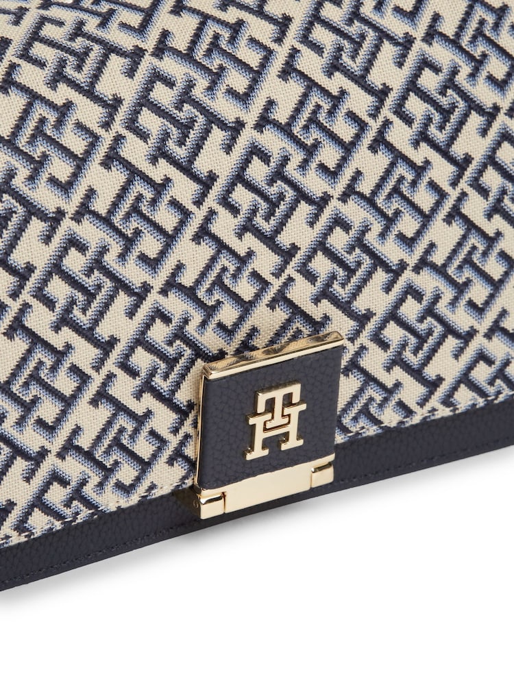 Tommy Hilfiger Blue Monogram Jacquard Cross-Body Bag - Image 2 of 5