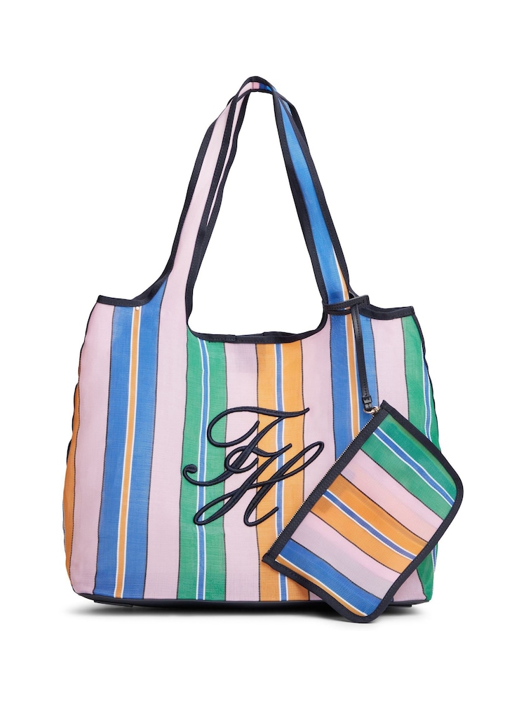 Tommy Hilfiger Mesh Beach Tote Bag With Pouch - Bilde 1 av 5