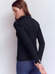 Boden Blue Zip Collar Supersoft Top - Image 3 of 5