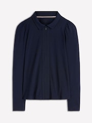 Boden Blue Zip Collar Supersoft Top - Image 5 of 5