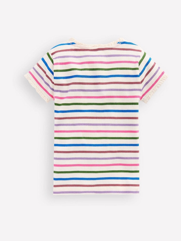 Boden Pink Short Sleeve Ribbed T-Shirt - Image 2 of 3