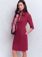 Boden Red Cam Short Sleeve Ottoman Dress - Image 1 of 5