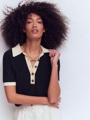 قميص بولو بتصميم متباين Grace من Boden - Image 1 of 6