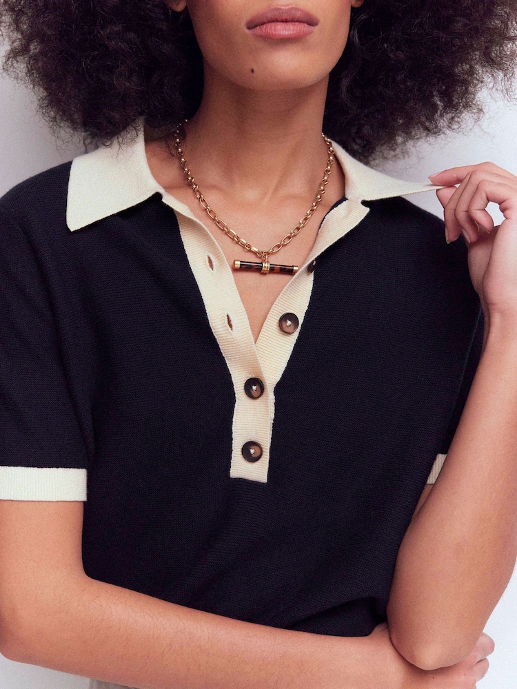 قميص بولو بتصميم متباين Grace من Boden - Image 2 of 6