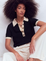 قميص بولو بتصميم متباين Grace من Boden - Image 4 of 6