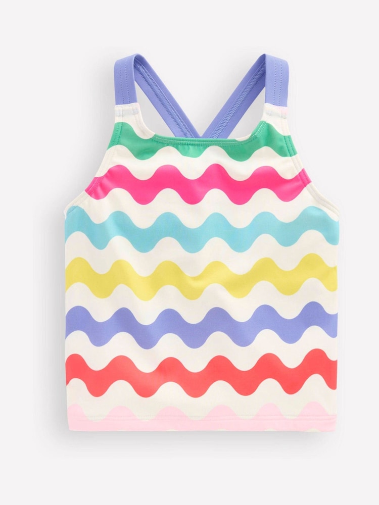 Boden Blue Cross-Back Tankini Top - Image 1 of 3