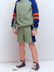 Boden Green Colourblock Shorts - Image 3 of 6