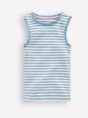 Boden Blue Ribbed Lace Trim Vest - Image 1 of 3
