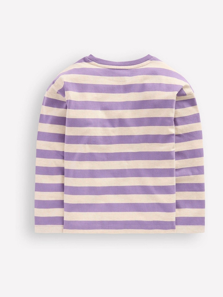Boden Purple Relaxed Breton T-Shirt - Image 2 of 3