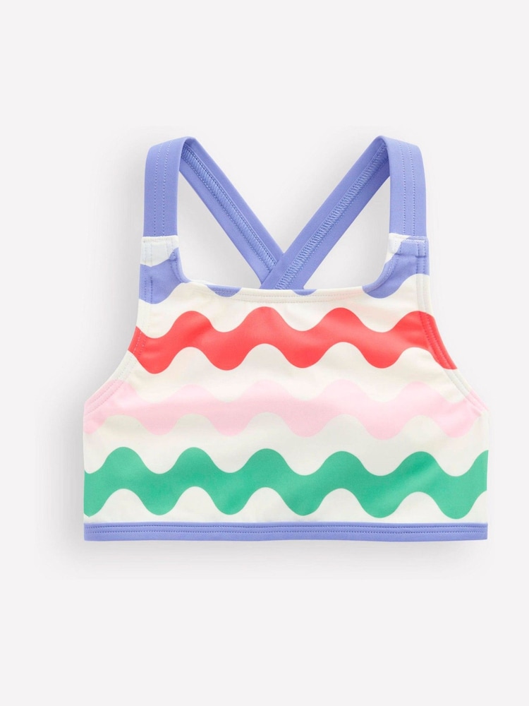 Boden Blue Cross-Back Bikini Top - Image 1 of 3