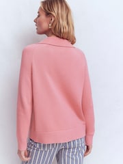 Boden Pink Cotton Henley Jumper - Image 3 of 6