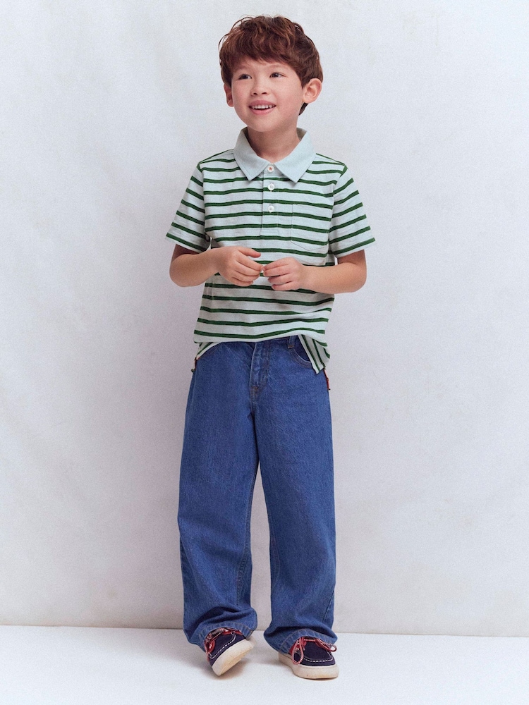 Boden Green Slub Polo Shirt - Image 1 of 6