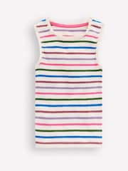 Boden Pink Ribbed Lace Trim Vest - Image 1 of 3