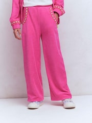 Boden Pink Straight Towelling Trousers - Image 1 of 5