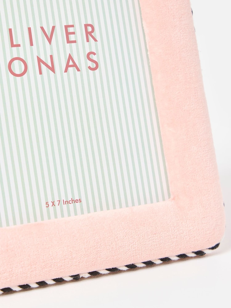 Oliver Bonas Pink Dulce Velvet Photo Frame 5x7 - Image 4 of 4