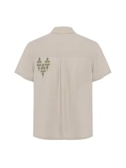 Chelsea Peers Natural Linen-Blend Dune Echo Print Short Sleeve Shirt - Image 6 of 6