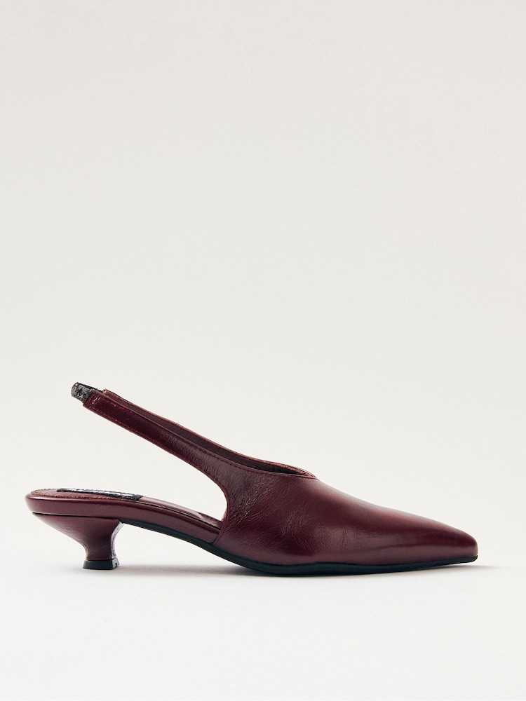 Alohas Red Eros Leather Slingback Shoes - Image 1 of 4
