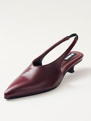 Alohas Red Eros Leather Slingback Shoes - Image 2 of 4