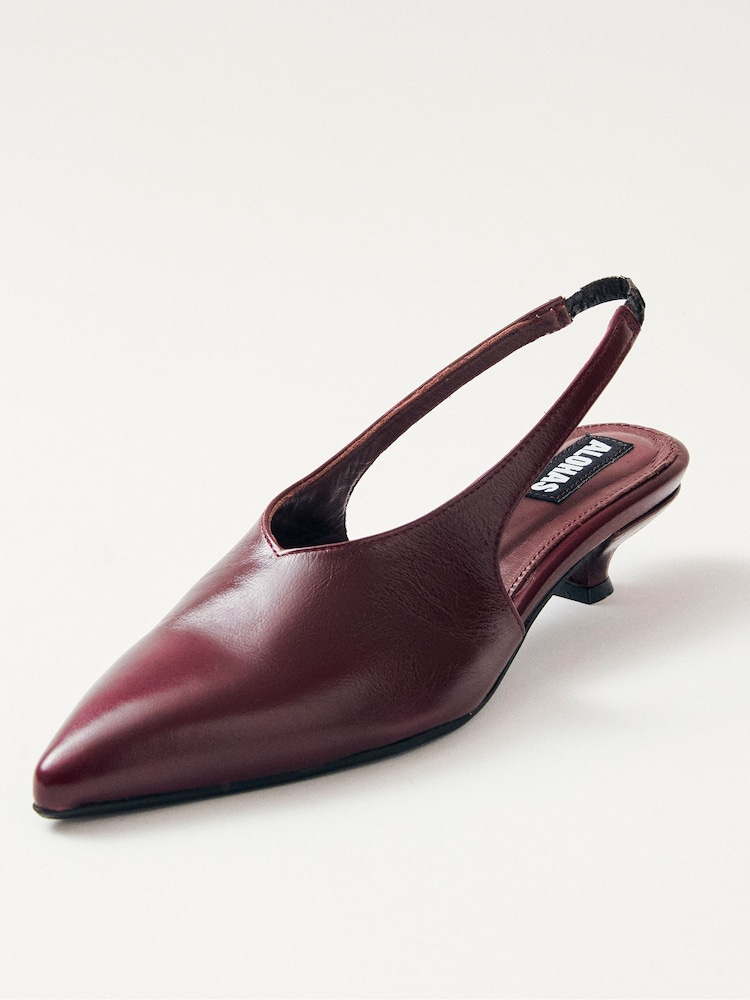 Alohas Red Eros Leather Slingback Shoes - Image 2 of 4