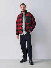 Red/Black Check Fleece Zip Up Jacket - Image 2 of 6