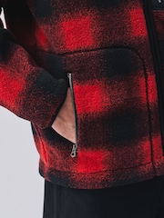 Red/Black Check Fleece Zip Up Jacket - Image 5 of 6