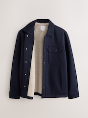 Navy Blue Borg Lined Shacket - Image 10 of 12