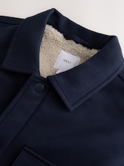 Navy Blue Borg Lined Shacket - Image 11 of 12