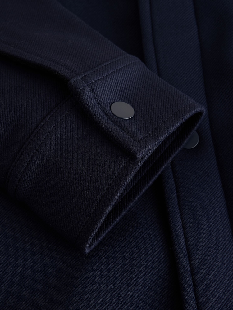 Navy Blue Borg Lined Shacket - Image 12 of 12 Navy Blue Borg Lined Shacket - Image 12 of 12