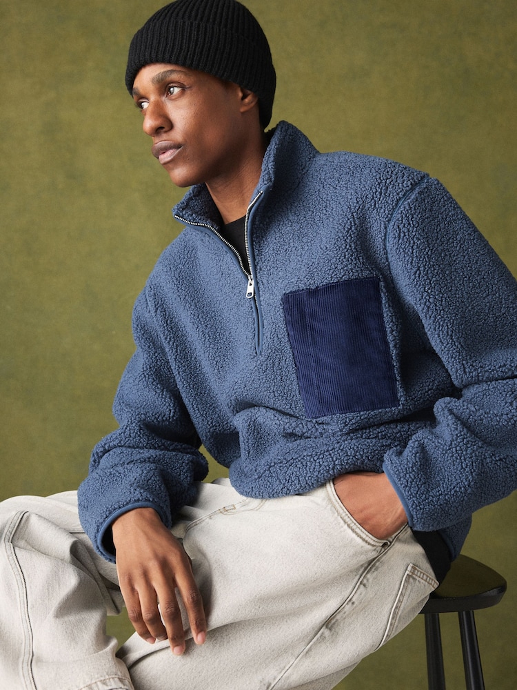 Steel Blue Borg Quarter Zip Fleece - Image 1 of 9 Steel Blue Borg Quarter Zip Fleece - Image 1 of 9