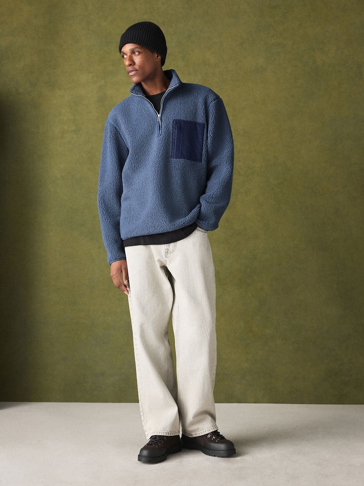 Steel Blue Borg Quarter Zip Fleece - Image 2 of 9 Steel Blue Borg Quarter Zip Fleece - Image 2 of 9