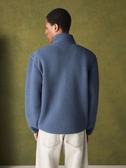 Steel Blue Borg Quarter Zip Fleece - Image 3 of 9