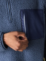 Steel Blue Borg Quarter Zip Fleece - Image 5 of 9