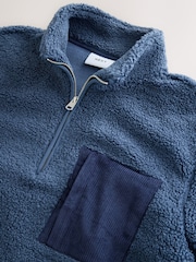 Steel Blue Borg Quarter Zip Fleece - Image 7 of 9